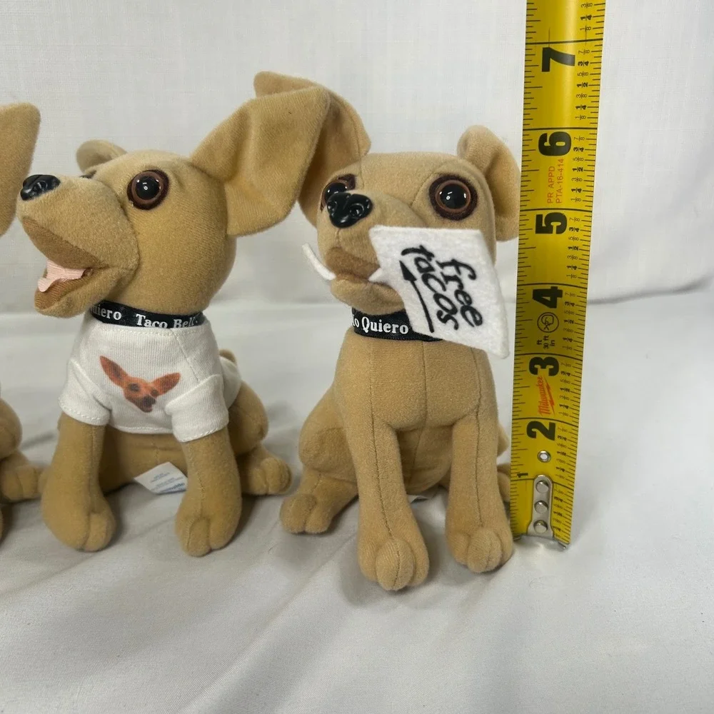 Vintage Taco Bell Chihuahua Plush Set of 3 Yo Quiero Taco Bell 90s Collectibles